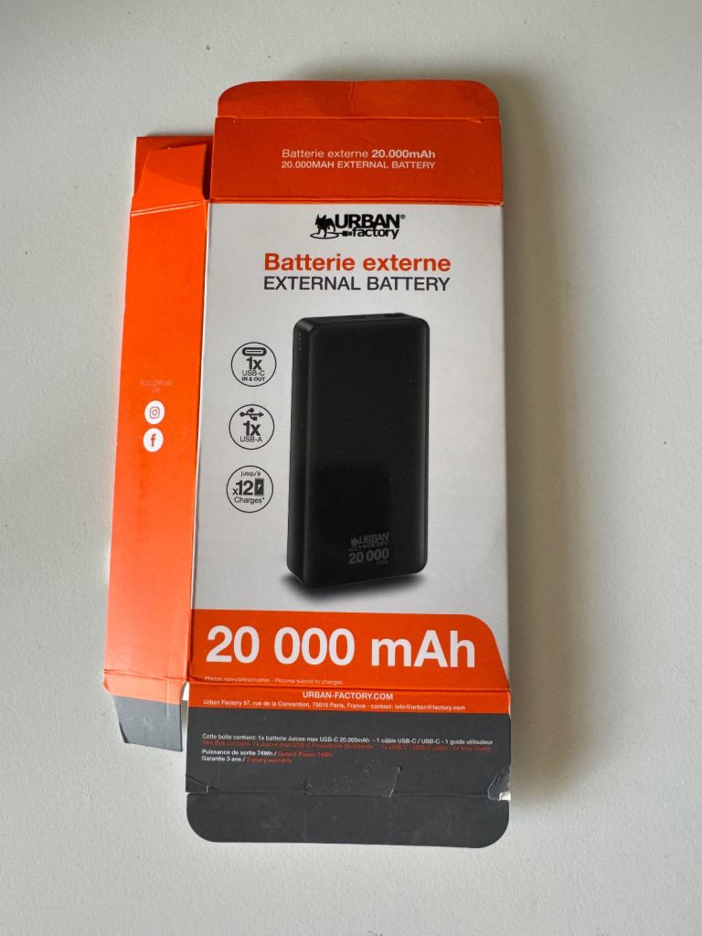 Urban Factory JUICEE Max 20,000mAh Power Bank - Like New - £20