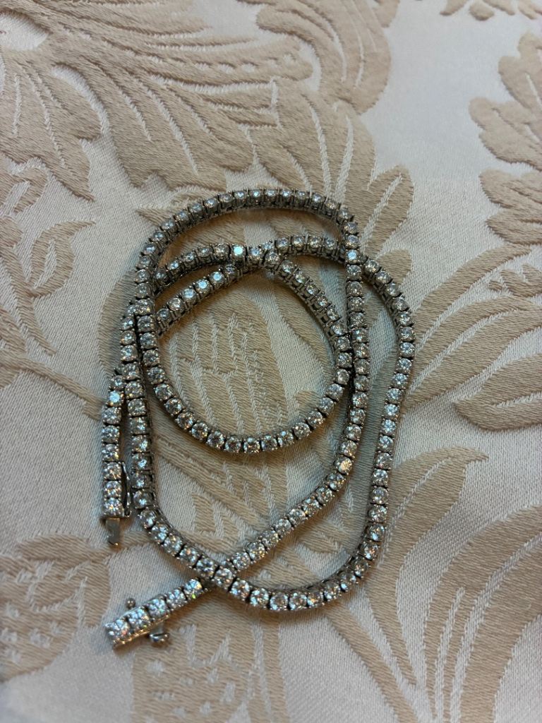 Mens 3mm Diamond White Gold Tennis Chain 20”