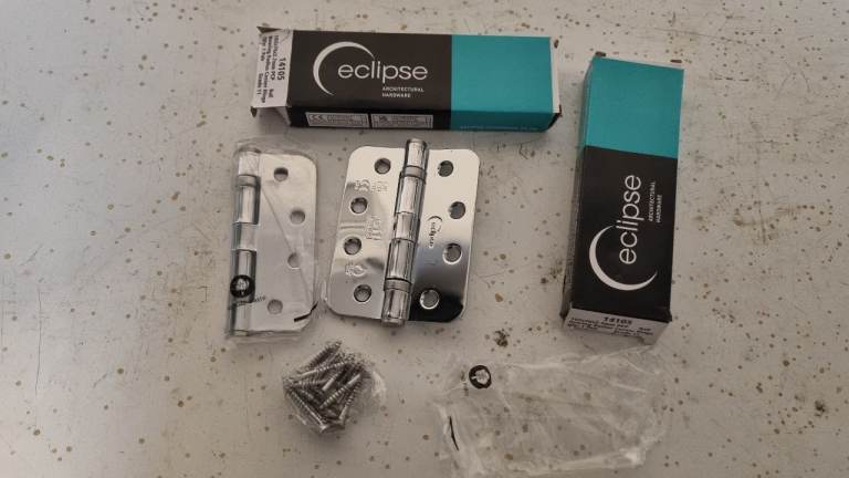 New 'Eclipse Silver' Door Hinges - £10