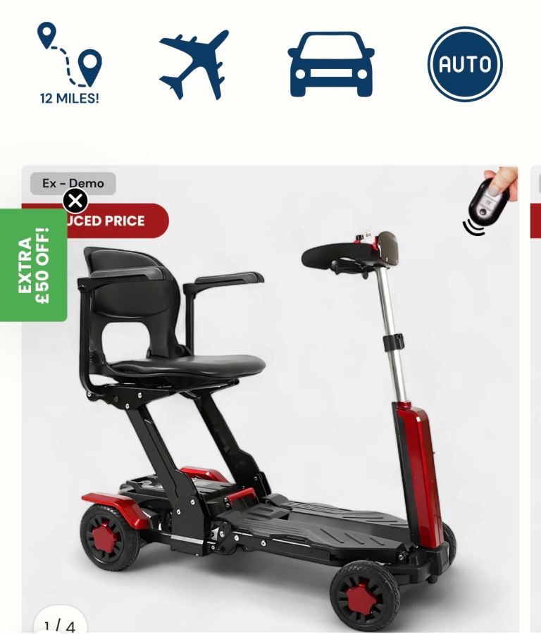 Automatic folding mobility scooter 