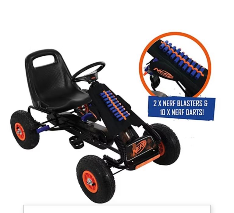Nerf Pedal Go-Kart - Black, Almost New Condition