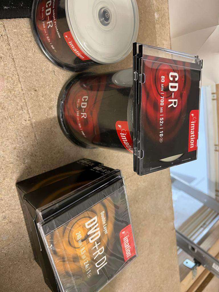 Imation CD-R, DVD+R DL, and Blu-ray Discs Bundle - Brand New