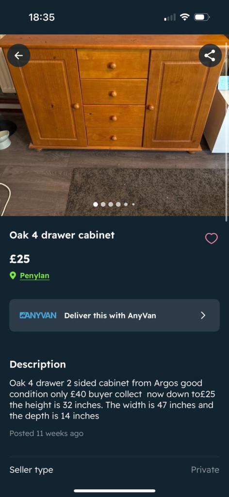 Oak cabinet
