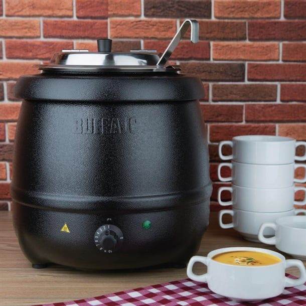 NEW – Buffalo Soup Kettle Black 10L | Commercial Catering | Boxed