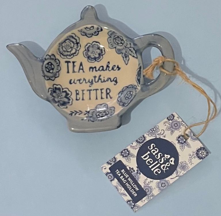 Sass & Belle Blue Willow Tea Bag/Spoon Holder - Brand New