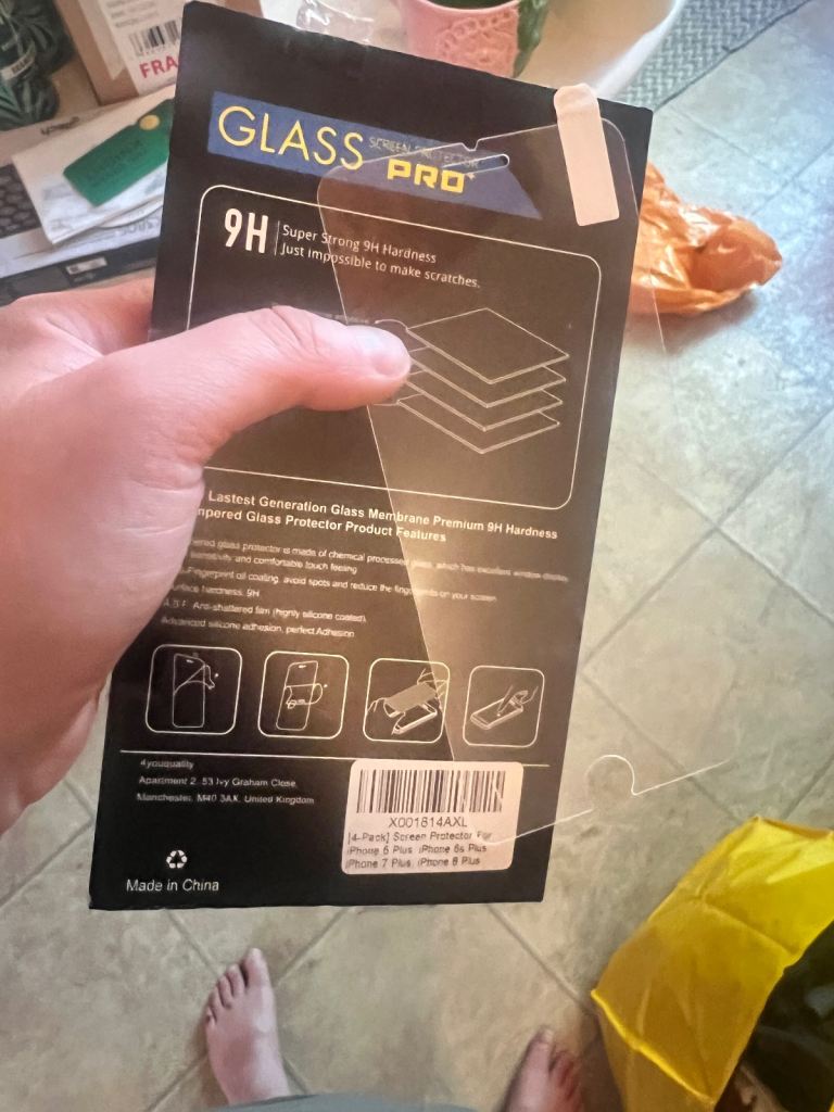 Single screen protector for iPhone 6 Plus, 6s Plus, 7 Plus, and 8 Plus phones.