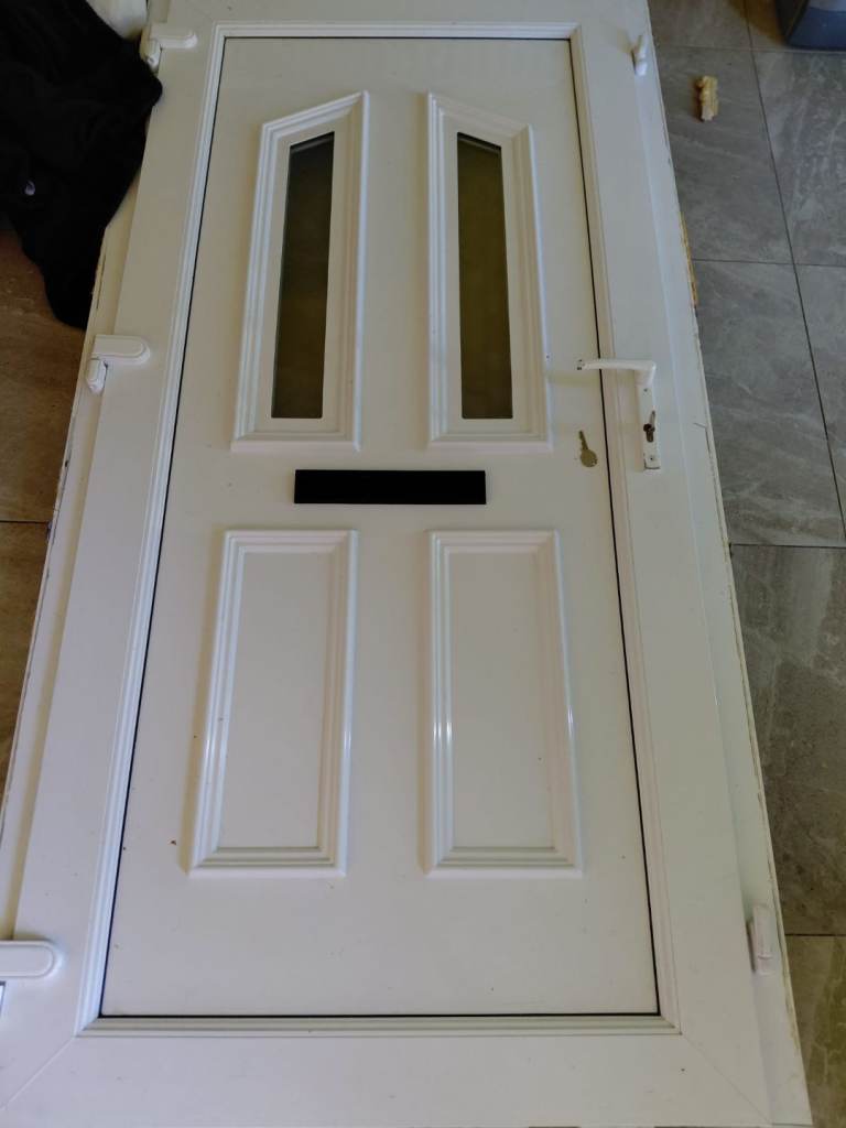 White upvc external door