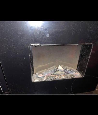 Black glass electric fireplace heater 