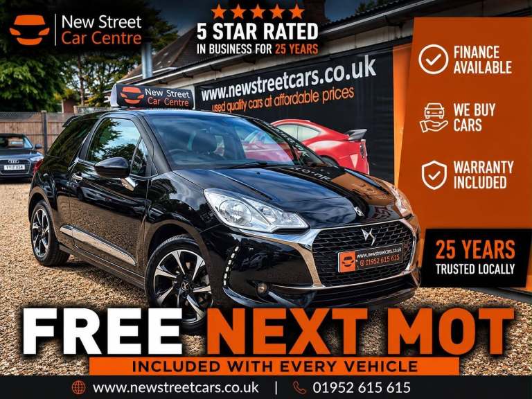 2017 DS Automobiles DS 3 1.2 PureTech Elegance Euro 6 (s/s) 3dr HATCHBACK Petrol Manual
