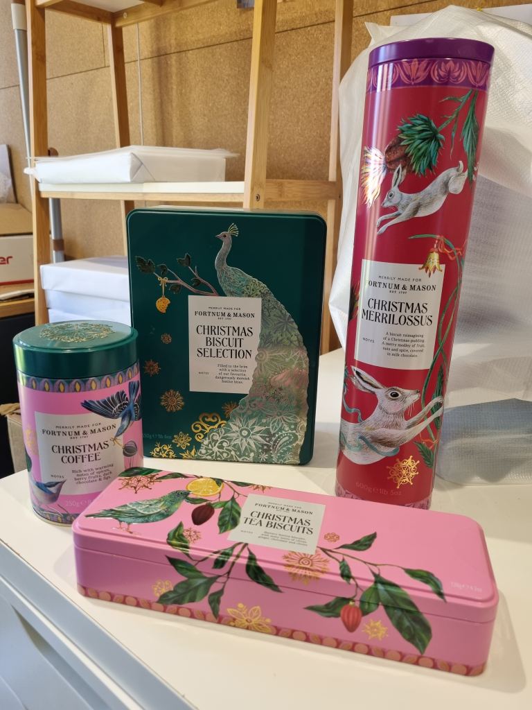 Fortnum & Mason empty Christmas tins