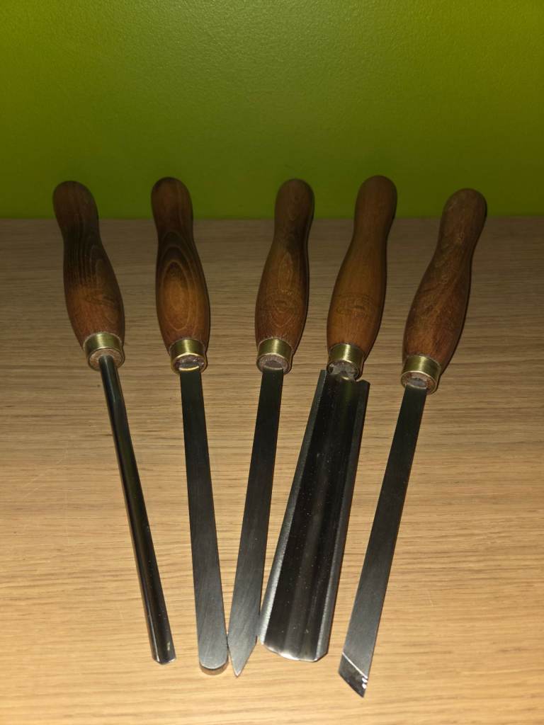 Set of 5 Crown wood turning chisels chisel 15 inches long woodturning lathe Axminster