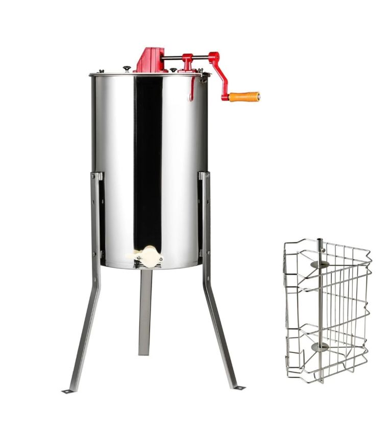 Uimoso Manual Honey Extractor Beekeeping Equipment 2/4 Frames Stainless Steel
