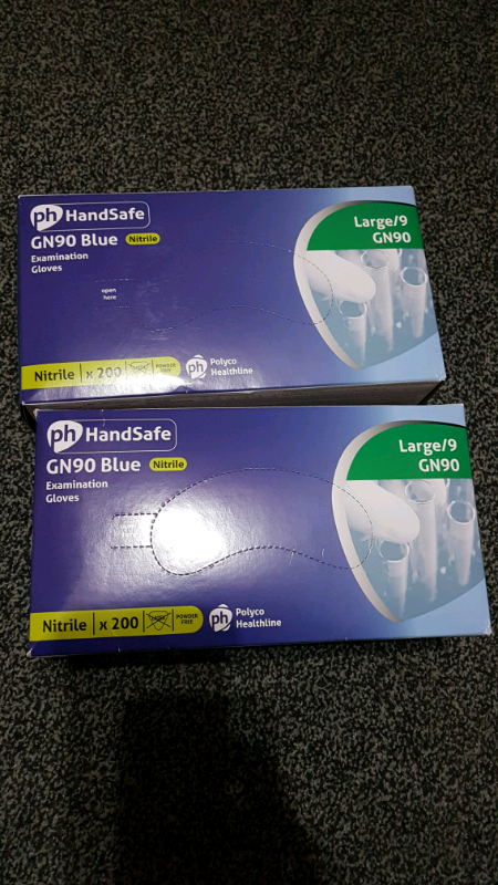 Ph handsafe gloves GN 90 blue nitriteExamination glovesSize large 