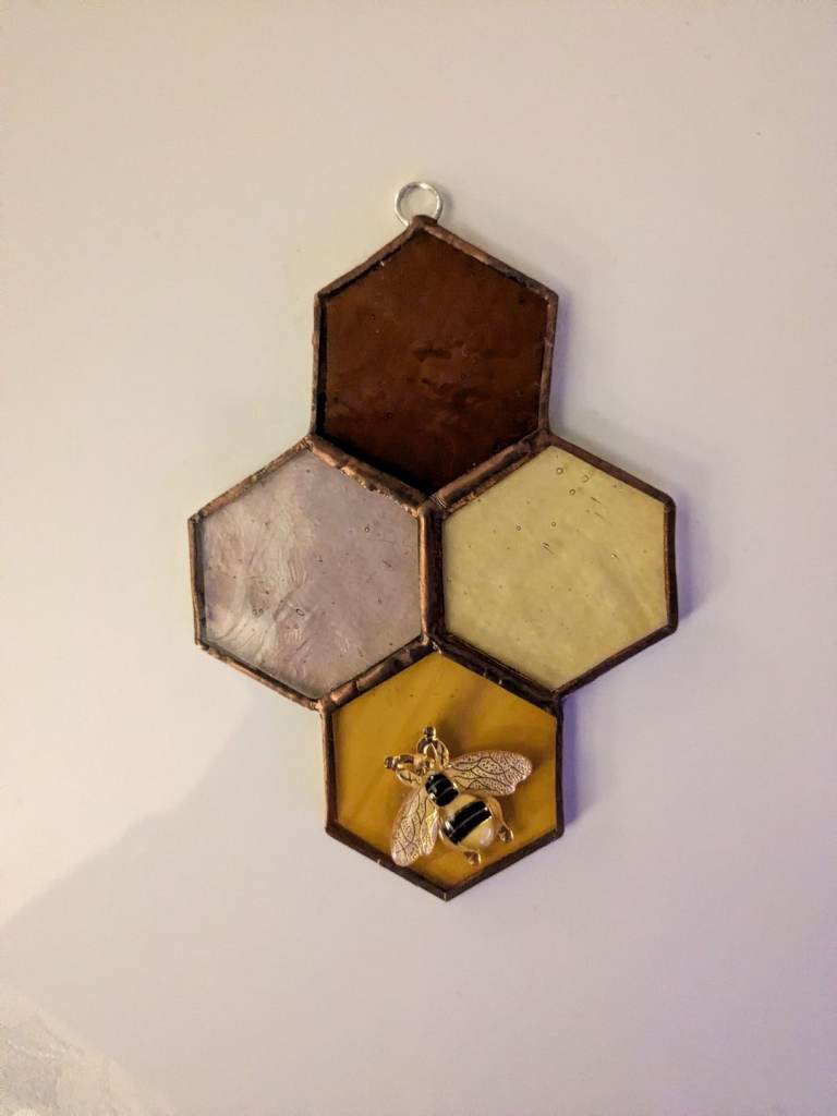 SUNCATCHER STAINED GLASS HONEYCOMB 3