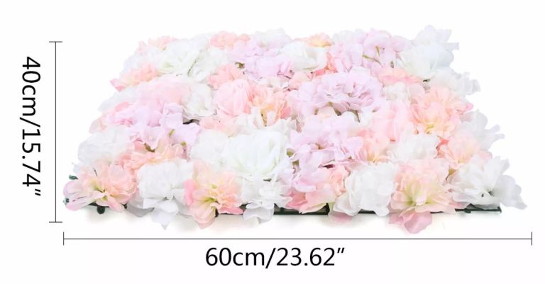 **Reduced** flowers backdrop - artificial rose /grass wall panel