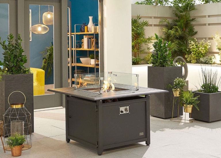 Mercury Aluminium Square Firepit Table