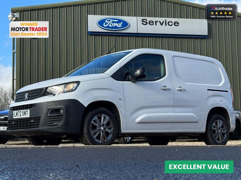 2022 Peugeot Partner SWB L1H1 Low Roof Asphalt Air Con Alloys Camera Nav Sensors EURO 6 Panel Van...