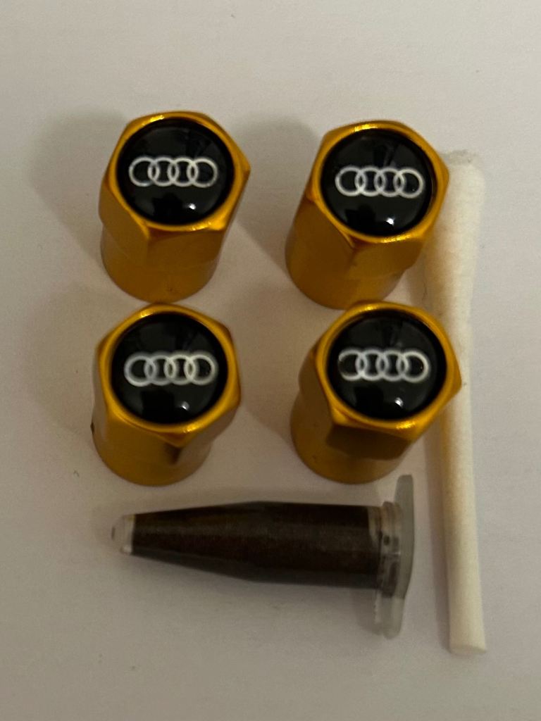Audi Tyre Valve Caps with Grease - Aluminium, Various Colours