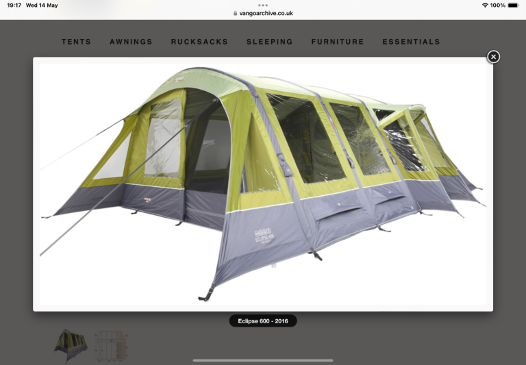 Vango Airbeam Eclipse 600 Tent & Awning - Excellent Condition