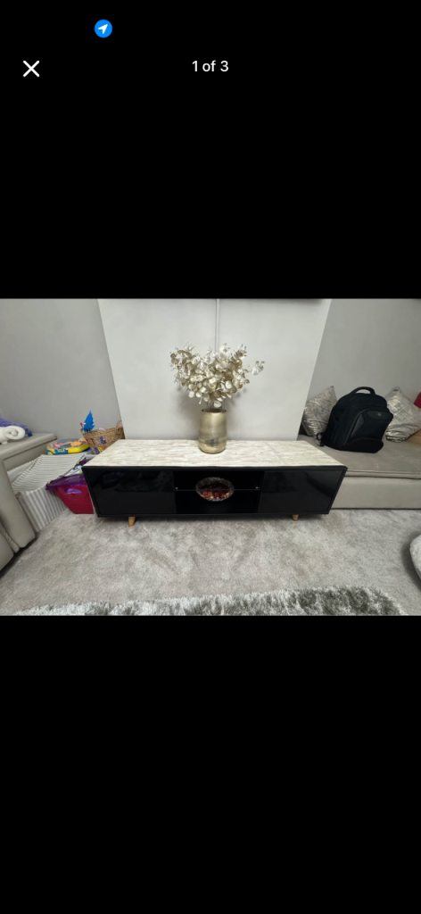 Stylish all black TV unit stand- free delivery to your door