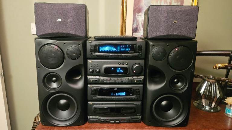 Sold.   Jvc MX-G9 (top of range hi-spec hifi)and surround speakers.