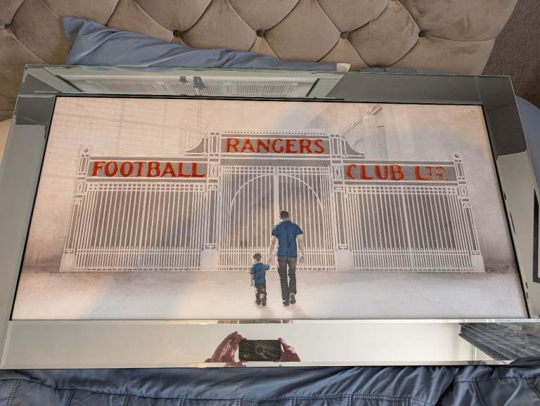 Glasgow rangers mirrored framed picture