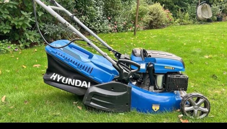 Hyundai Petrol Lawnmower – Good Condition, Blue