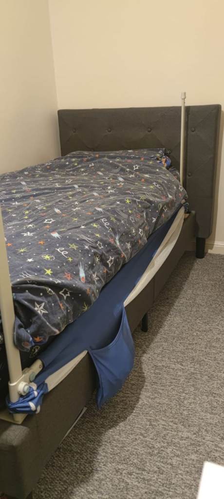 Zinus Shalini single bed frame + Inofia 11.4" memory foam mattress + bed rail