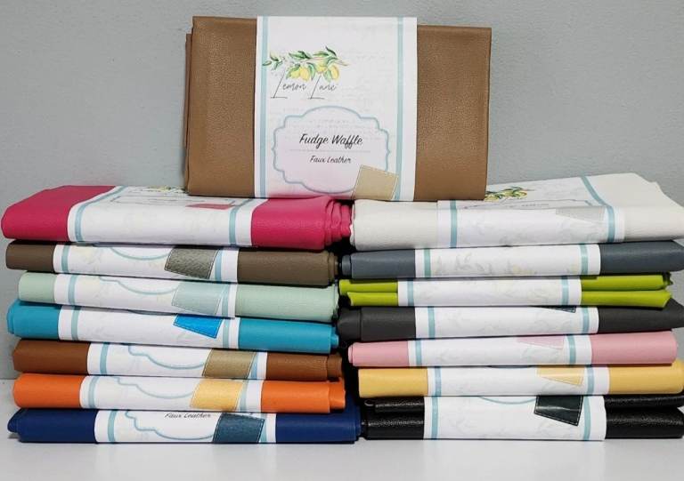 Luxury Faux Leather Fabric Bundle – 15 Large Vegan Leather Pieces 140×102cm