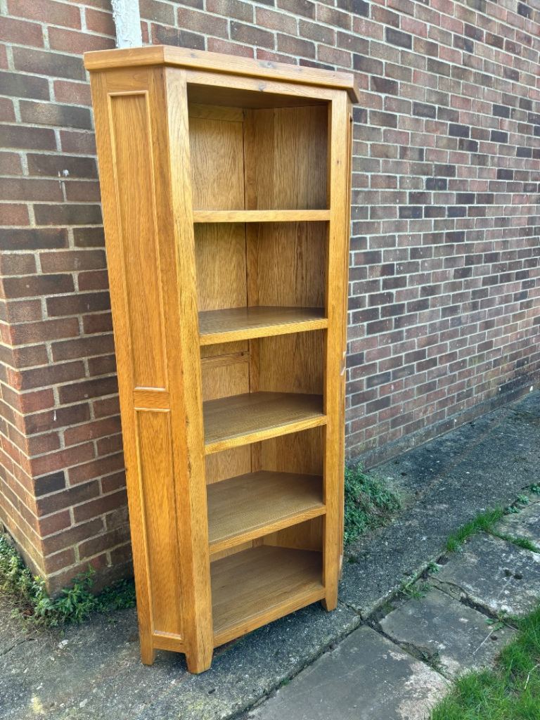 image for Oak Furniture Land rustic corner bookcase book case shelves shelving EXCELLENT COND. DELIVERY POSS