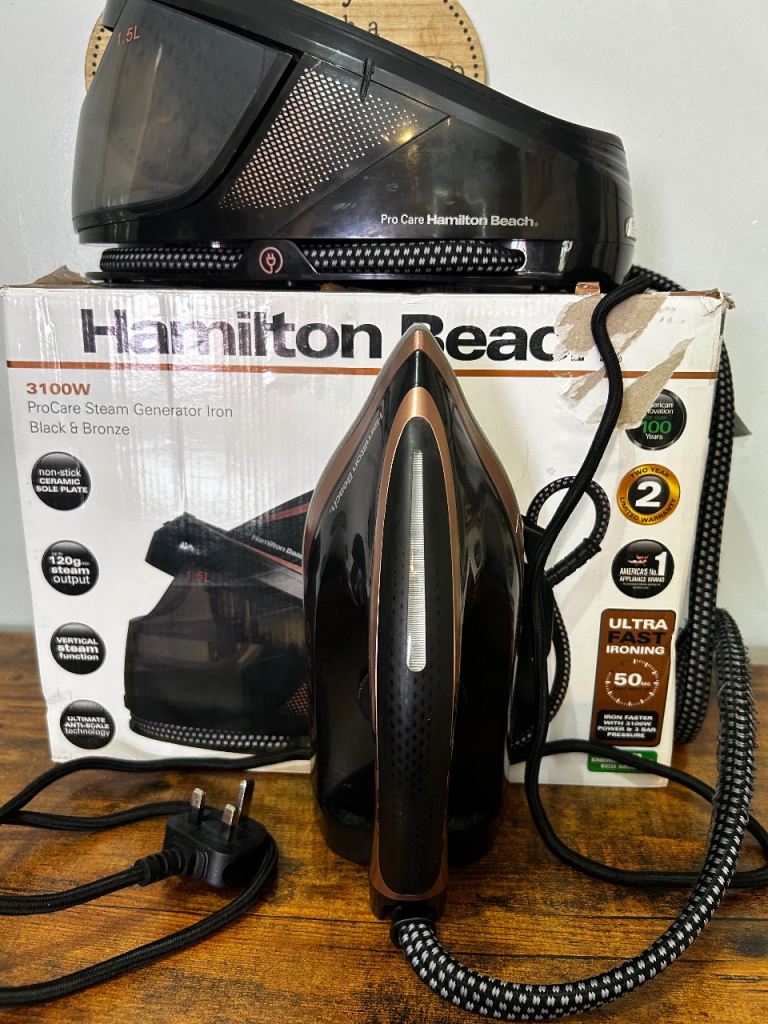 Hamilton Beach ProCare Steam Generator Iron – Black & Bronze