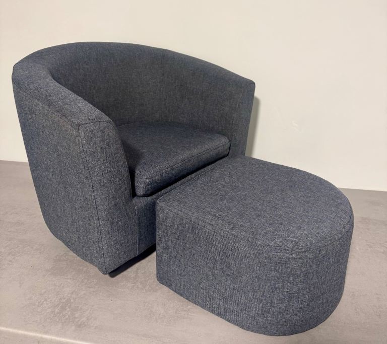 Dunelm Grey Mini Chair with Foot Stool Dog Bed Cat Pet