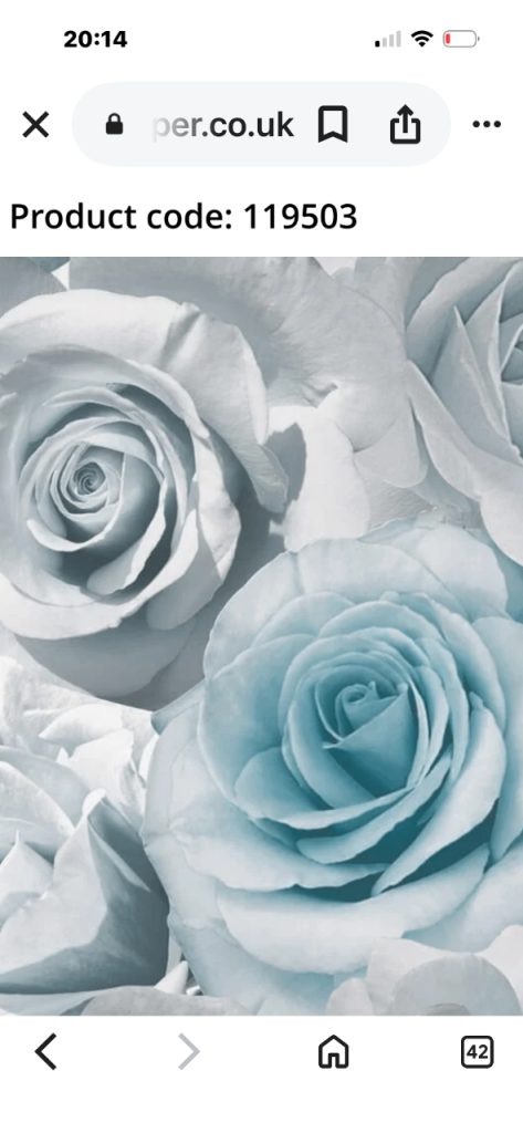 2 rolls Beautiful Rose Pattern Wallpaper - Blue/Grey Floral Design