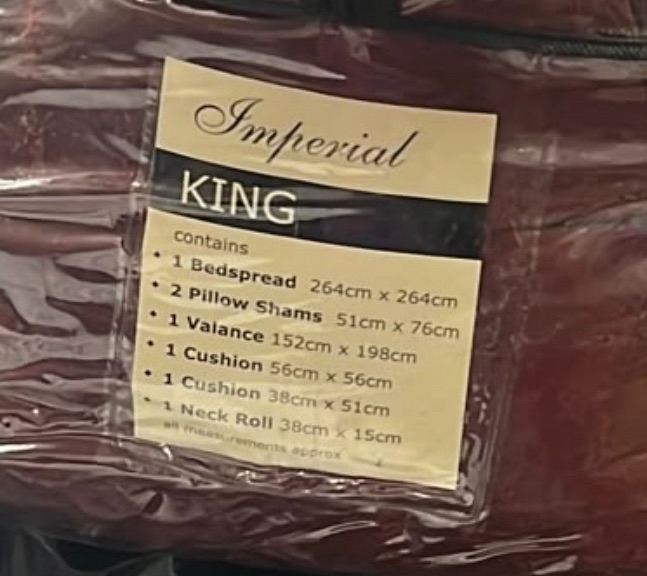 Imperial King Size Bedspread Set - New, Red