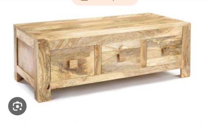 Solid wooden coffee table with 6 drawers 