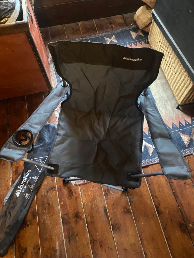 Set of 2 Eurohike Peak Campsite Folding Chair - Grey Brand New