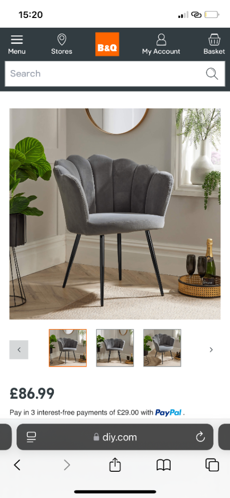 Grey Fabric Scallop Shell Chair Wing Back Armchair 