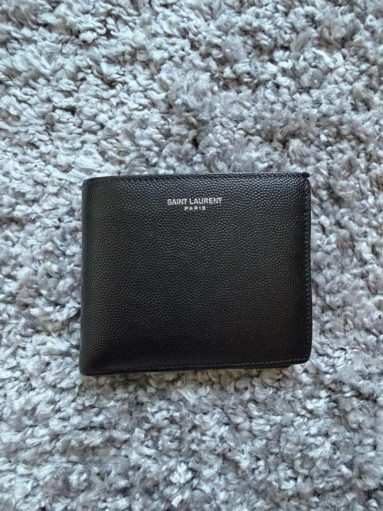 YVES SAINT LAURENT PARIS black leather wallet