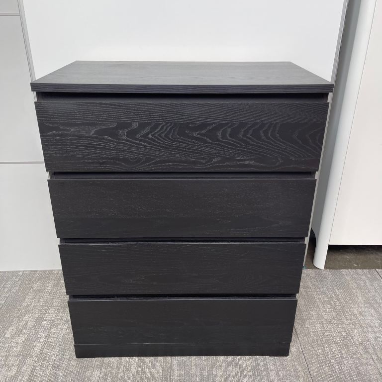 FREE DELIVERY IKEA MALM black/brown chest of 4 drawers, in good condition.