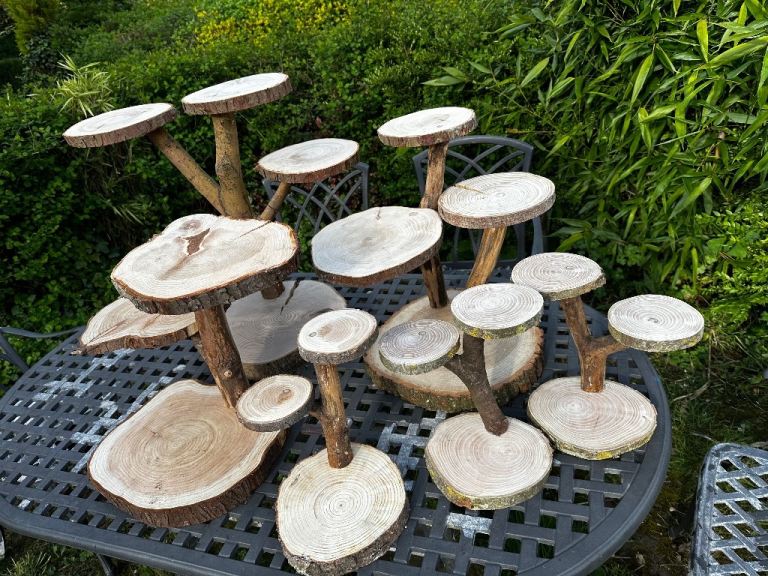 Log slice cake stand rustic wedding decoration cupcake stand 