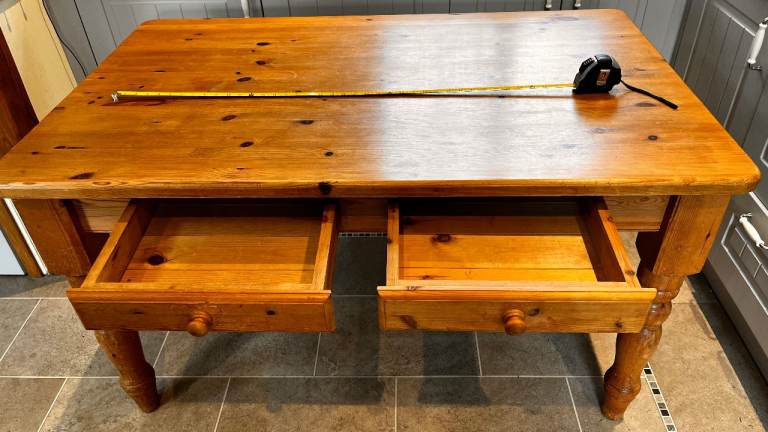 Rustic Country Farmhouse Pine Dining Table