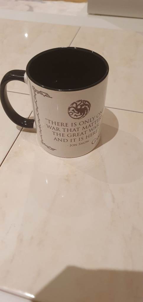 Mug Game Of Thrones Ceramic White and Black