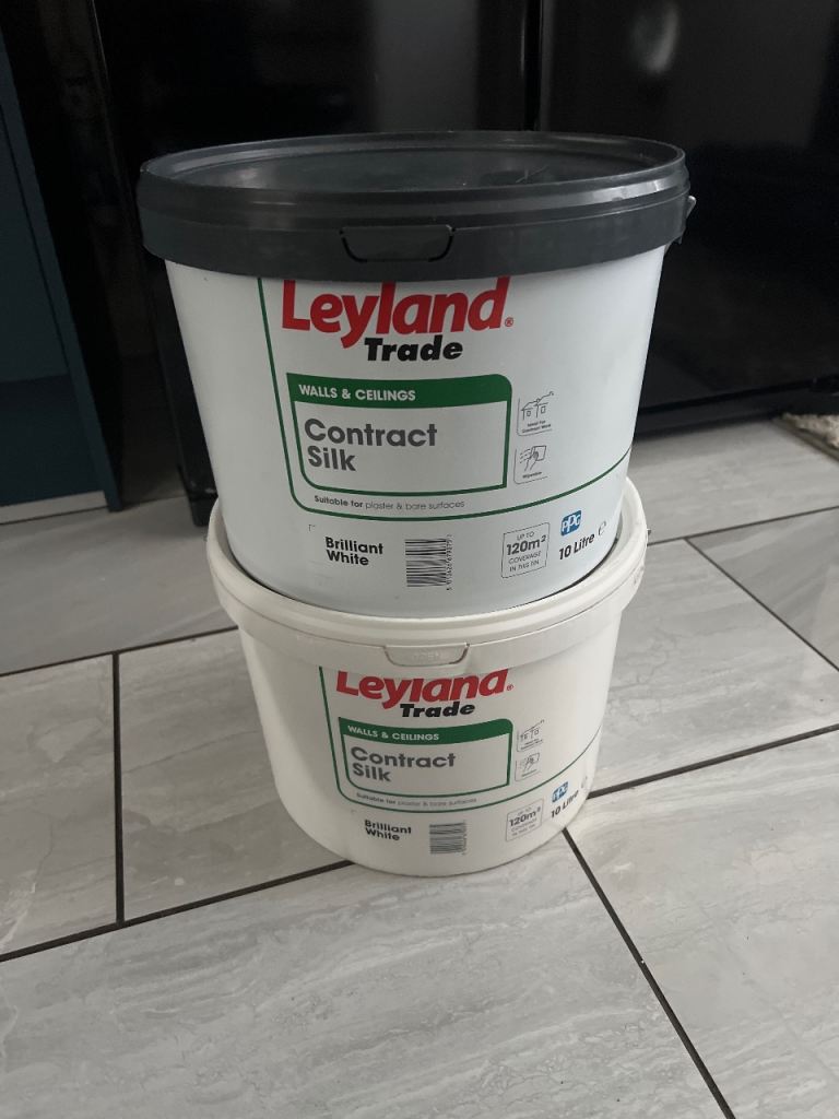 Leyland Trade Contract Silk Paint – Brilliant White, NEW