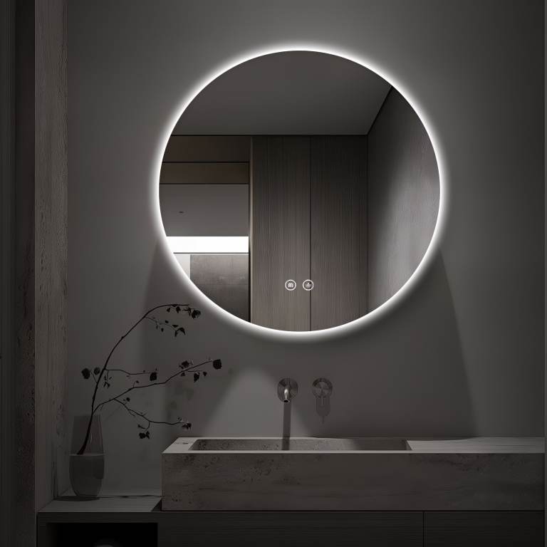 🚨New Year DEAL Round LED Mirror – Frameless Luxury Design | 60cm | Anti-Fog, Backlit, UK Plug