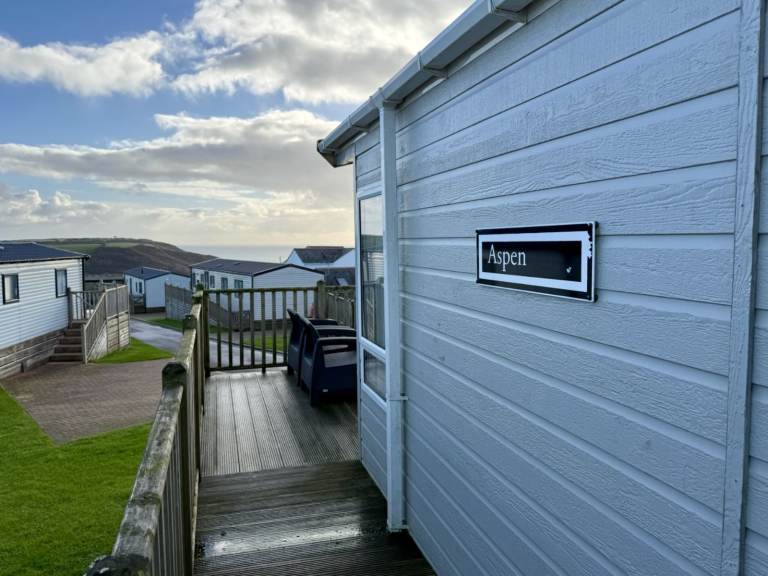 Willrby Aspen on private sale at Seaview Gorran Haven, Cornwall PL26 6LL sea views and deck