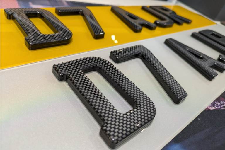 6mm Black 4D Carbon Gel Car Number Plates 