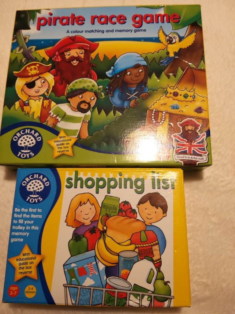 Children's pirate race game and shopping list game bundle for agec3+ Orchard toys