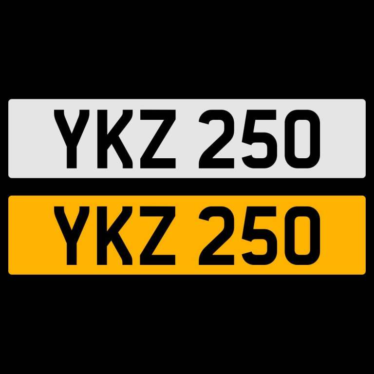 YKZ 250 NUMBER PLATE REGISTRATION NUMBERPLATE REGISTRATION CHERISHED DATELESS NORTHERN IRISH NI