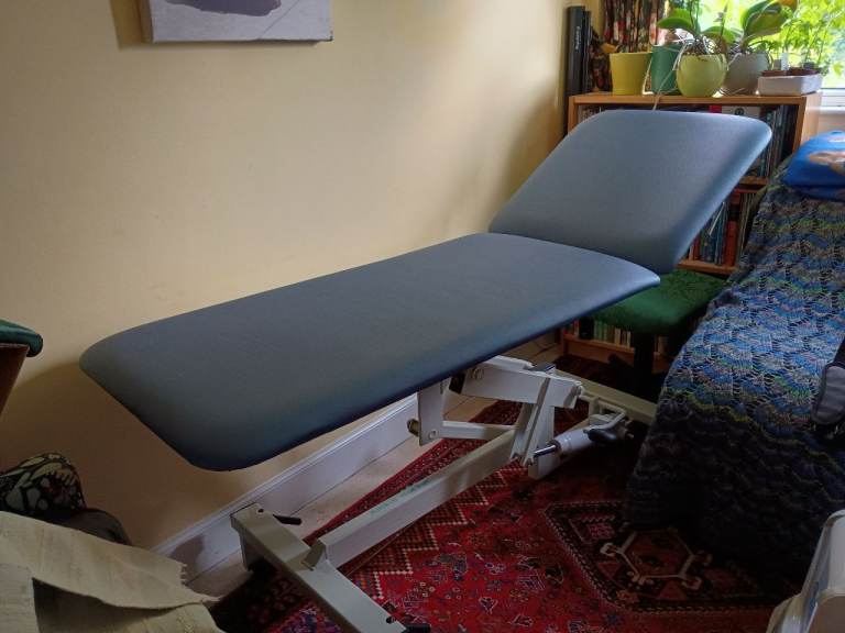 Adjustable Treatment/Massage Couch - Blue, Good Condition