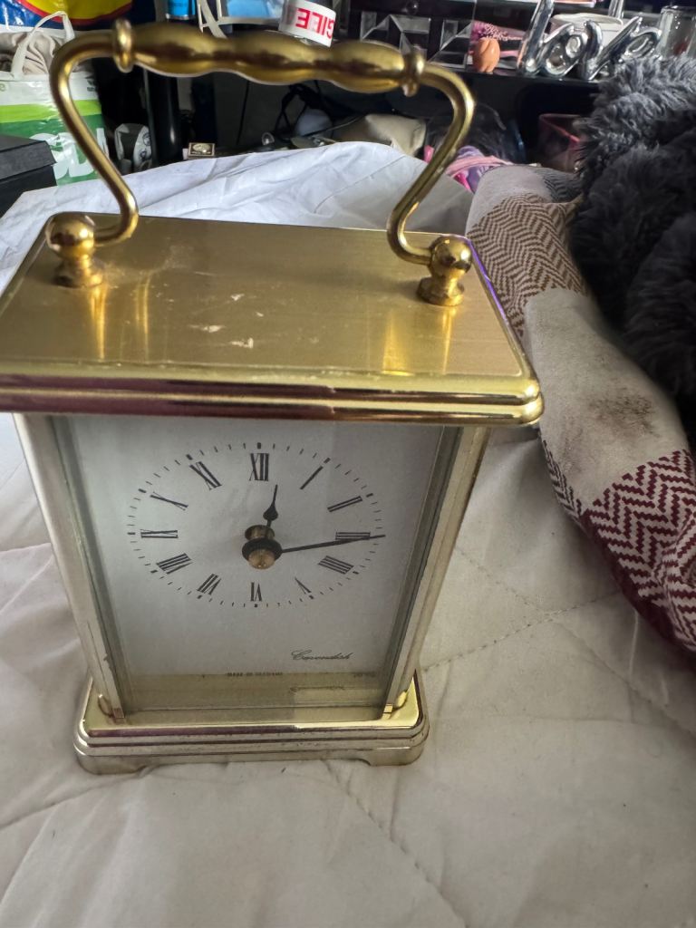 Vintage Cavendish Brass Carriage Clock Quartz Table Mantel Desk Clock 1987⁠